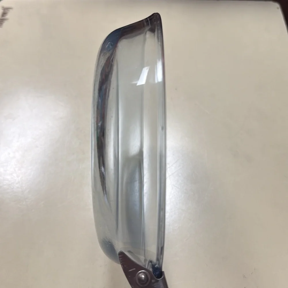 Pyrex Clear Blue Flameware Skillet H-U  8178 with Metal Flameware Handle